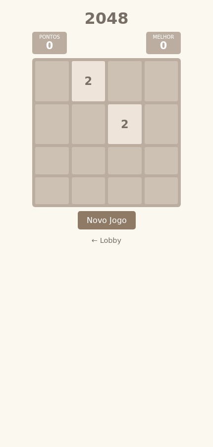 Jogo 2048 aberto no arcade do Conecta Bus Wifi!